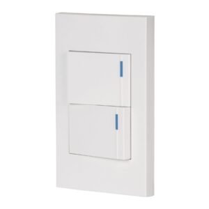 45601 - Placa armada 2interruptores 1de 3vías,1.5mod,Española blanco