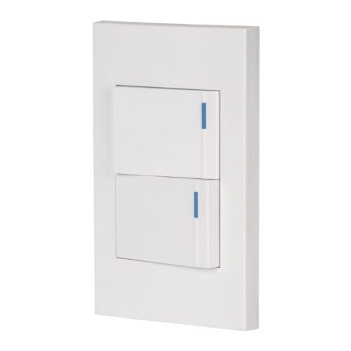 PA-APDO15-EEB.jpg 45601 - Placa armada 2interruptores 1de 3vías,1.5mod,Española blanco