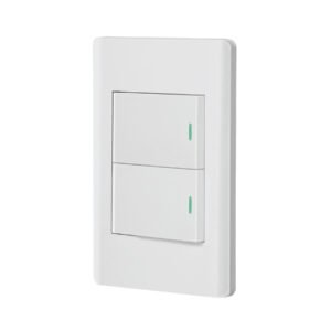 47961 - Placa armada blanca 1 interruptor y 1 de 3vías 1.5mód, Lisbo