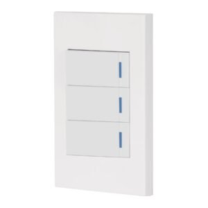 45599 - Placa armada 3 interruptores, 1 módulo, Española, blanco
