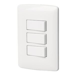 46463 - Placa armada 3 interruptores sencillos,blanco,línea Italiana