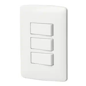 46463 - Placa armada 3 interruptores sencillos,blanco,línea Italiana