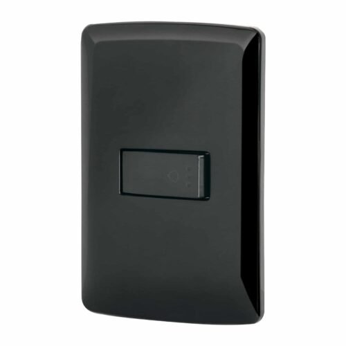 PA-TI-IN.jpg 47601 - Placa armada con timbre, negro, línea Italiana, Volteck