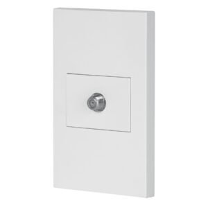45605 - Placa armada 1 toma de TV, 1.5 módulos, Española, blanco