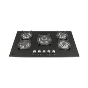 46248 - Parrilla gas empotrable 90cm, 5 quem, vidrio negro, Riviera