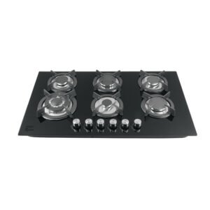 46247 - Parrilla gas empotrable 90cm, 6 quem, vidrio negro, Riviera