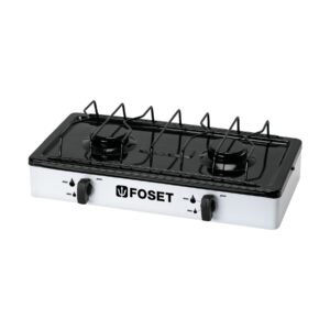48147 - Parrilla de gas de sobreponer 2 quemadores, blanca, Foset