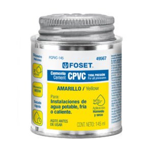 49567 - Cemento p/CPVC, amarillo, toda presión, lata 145ml, FOSET