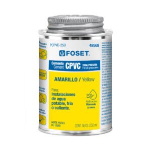 49568 - Cemento p/CPVC, amarillo, toda presión, lata 250ml, FOSET