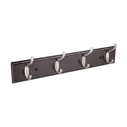 49624 - Perchero para pared con 4 ganchos satinados, HERMEX