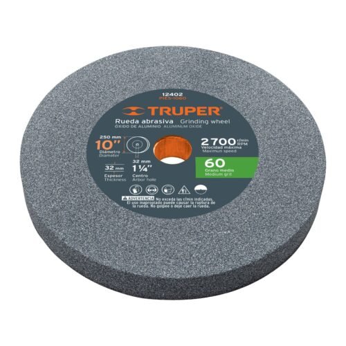 12402 - Rueda abrasiva p/esmeril 10"x32mm, óxido aluminio, grano 60