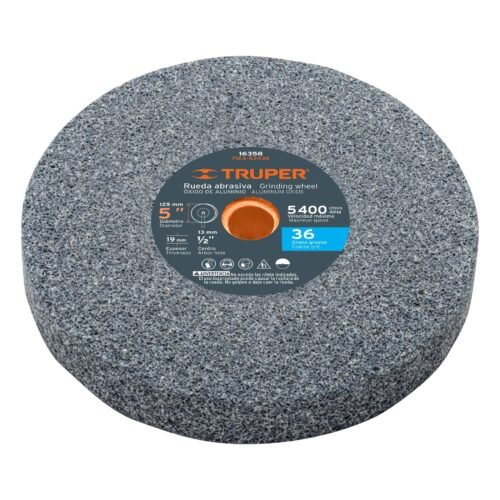 16358 - Rueda abrasiva p/esmeril 5"x19mm, óxido aluminio, grano 36