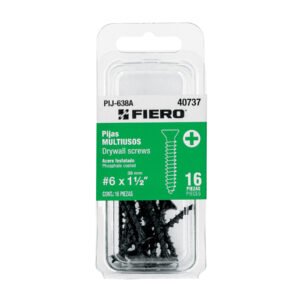 40737 - Blíster con 16 pijas multiusos, #6 x 1-1/2", FIERO