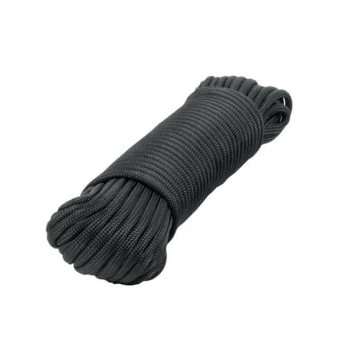 49703 - Piola de nylon paracord de 4mm x 15m negro, madeja, FIERO