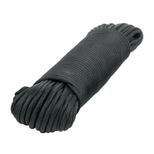 49704 - Piola de nylon paracord de 4mm x 30m negro, madeja, FIERO