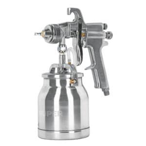 14087 - Pistola p/pintar succión HVHP vaso alum, 1.8mm, 2 vál Truper