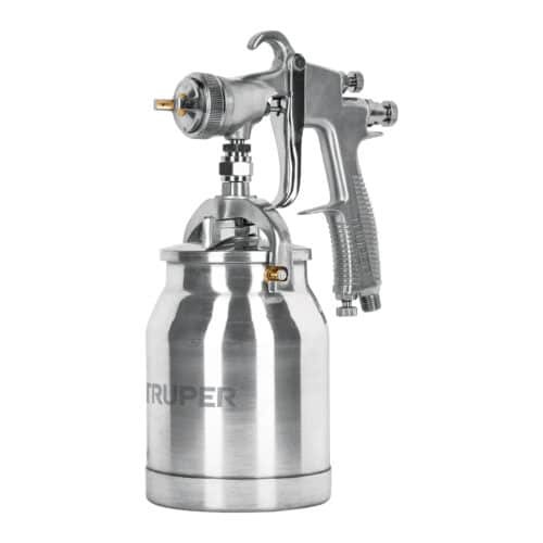 14084 - Pistola p/pintar succión HVLP vaso aluminio, 1.4 mm, Truper