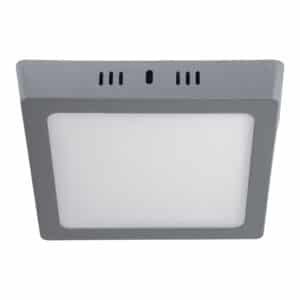 47447 - Luminario LED tipo plafón 12 W, cuadrado, luz de día, gris