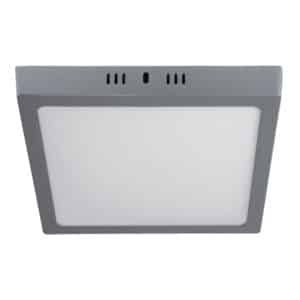 47448 - Luminario LED tipo plafón 18 W, cuadrado, luz de día, gris