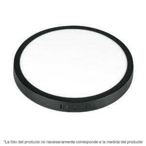 47395 - Luminario LED tipo plafón 6 W, redondo, luz de día, negro