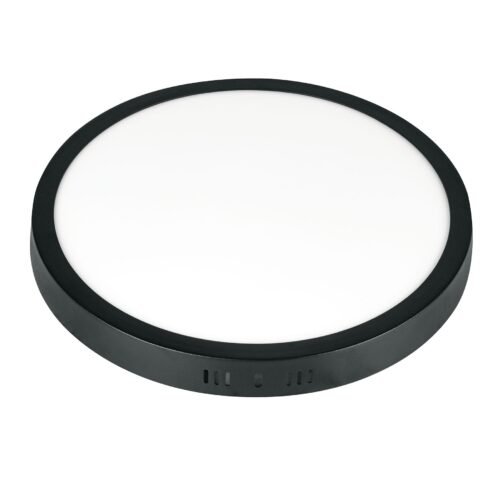 47398 - Luminario LED tipo plafón 24 W, redondo, luz de día, negro