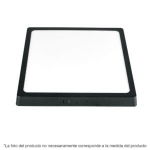 47416 - Luminario LED tipo plafón 12 W, cuadrado, luz de día, negro