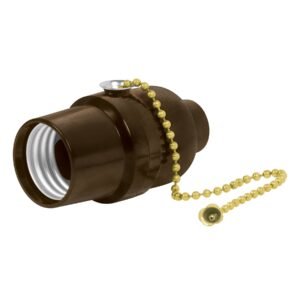46533 - Portalámpara de baquelita, con interruptor de cadena,Volteck