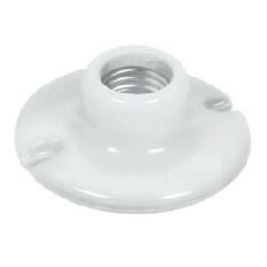 46523 - Portalámpara de porcelana, 3-1/2", redonda, Volteck