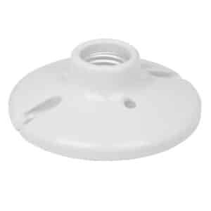 46524 - Portalámpara de porcelana, 4-1/2", redonda, Volteck