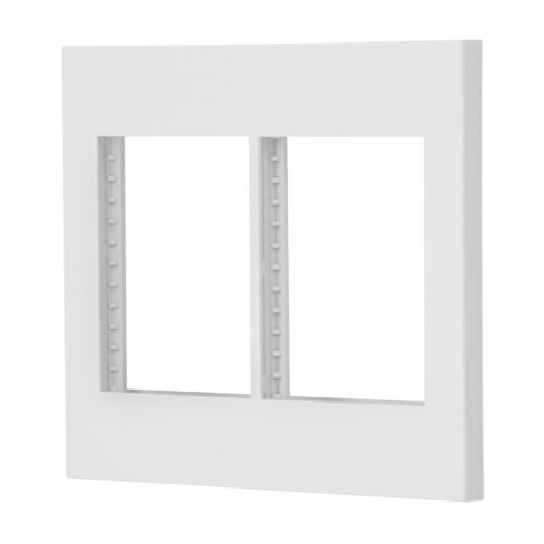 47065 - Placa 2 ventanas, 6 módulos, línea Española, color blanco