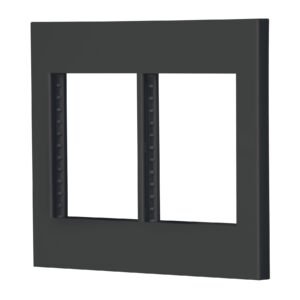 47999 - Placa 2 ventanas, 6 módulos, línea Española, color negro