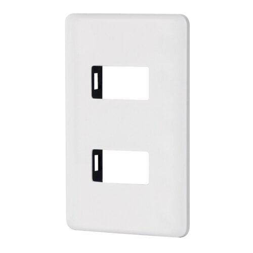 27223 - Placa 2 módulos de ABS, blanca, Volteck Basic