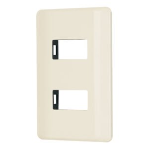 27232 - Placa 2 módulos, marfil, línea Volteck Basic