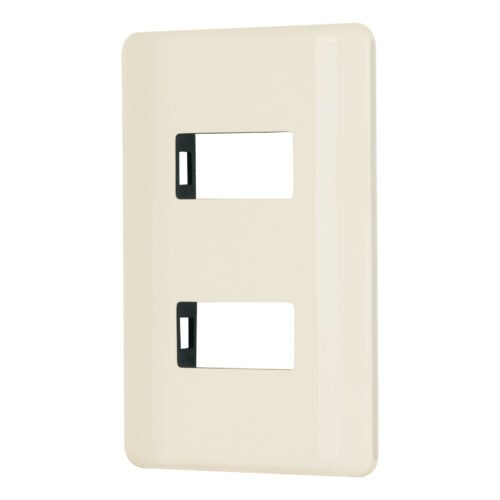 27232 - Placa 2 módulos, marfil, línea Volteck Basic