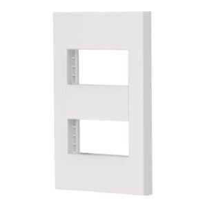 47063 - Placa 2 ventanas, 1 módulo, línea Española, color blanco