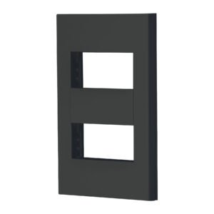 47998 - Placa 2 ventanas, 1 módulo, línea Española, color negro