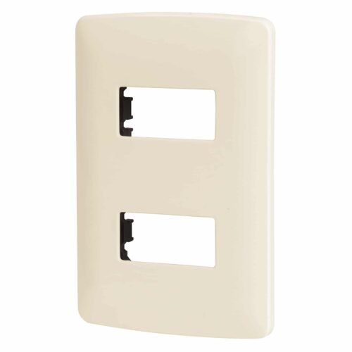 PPDO-I.jpg 48089 - Placa 2 módulos de ABS, línea Italiana, color marfil