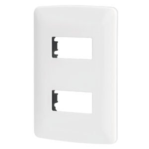 48133 - Placa 2 módulos de ABS, línea Italiana, color blanco