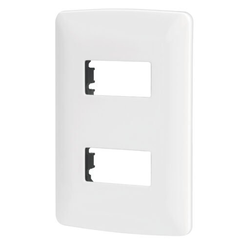 48133 - Placa 2 módulos de ABS, línea Italiana, color blanco