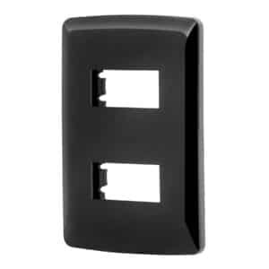 PPDO-IN.jpg 40137 - Placa 2 modulos, Italiana, color negro, Volteck