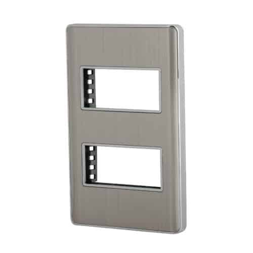 47817 - Placa de acero inox con 2 ventanas 1 módulo, línea Lisboa