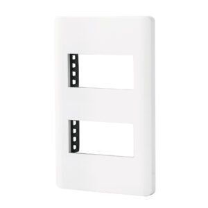 47937 - Placa blanca de 2 ventanas 1 módulo, línea Lisboa, Volteck