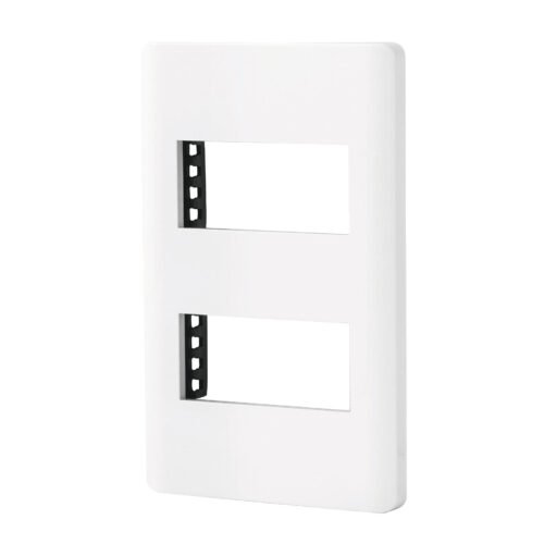 47937 - Placa blanca de 2 ventanas 1 módulo, línea Lisboa, Volteck