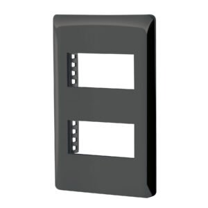 47870 - Placa negra de 2 ventanas 1 módulo, línea Lisboa, Volteck