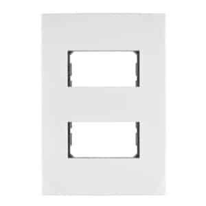 48304 - Placa 2 módulos de ABS, línea Oslo, color blanco, Volteck