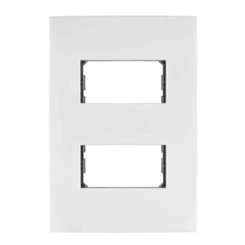 48304 - Placa 2 módulos de ABS, línea Oslo, color blanco, Volteck