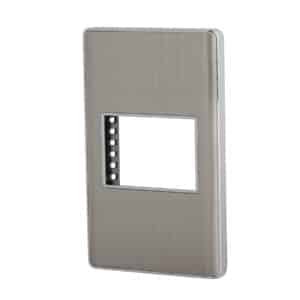 47818 - Placa de acero inox con 1 ventana 1.5 módulos, línea Lisboa