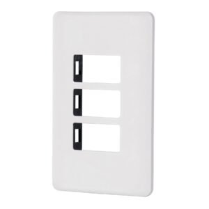 27224 - Placa 3 módulos de ABS, blanca, Volteck Basic