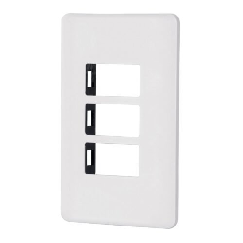 27224 - Placa 3 módulos de ABS, blanca, Volteck Basic