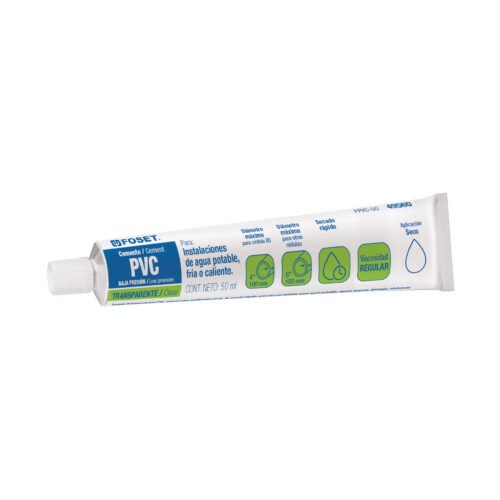 49560 - Cemento p/PVC, transparente, baja presión, tubo 50ml, FOSET